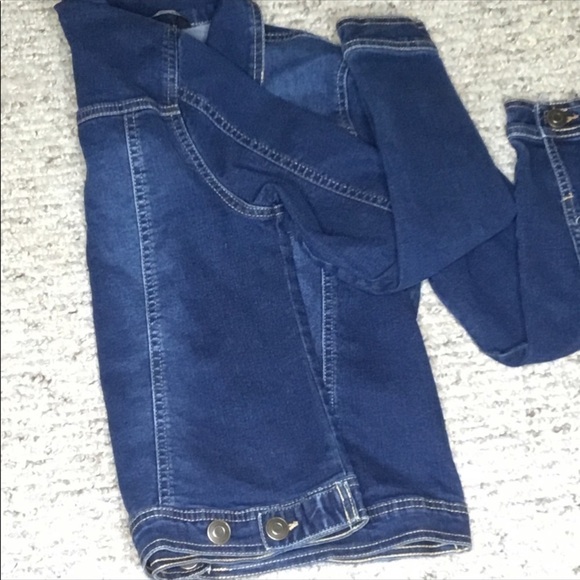 Baccini Like New Trucker Blue Jean Button Down Short Casual Stylish Jacket PS - Picture 6 of 8